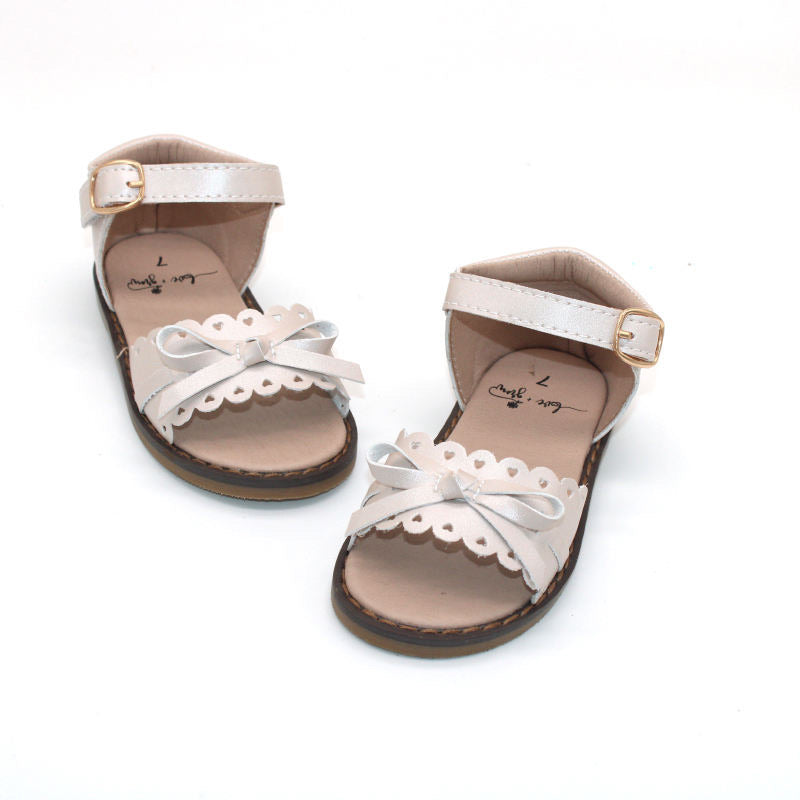 Bow Sandals- Pearl Shimmer