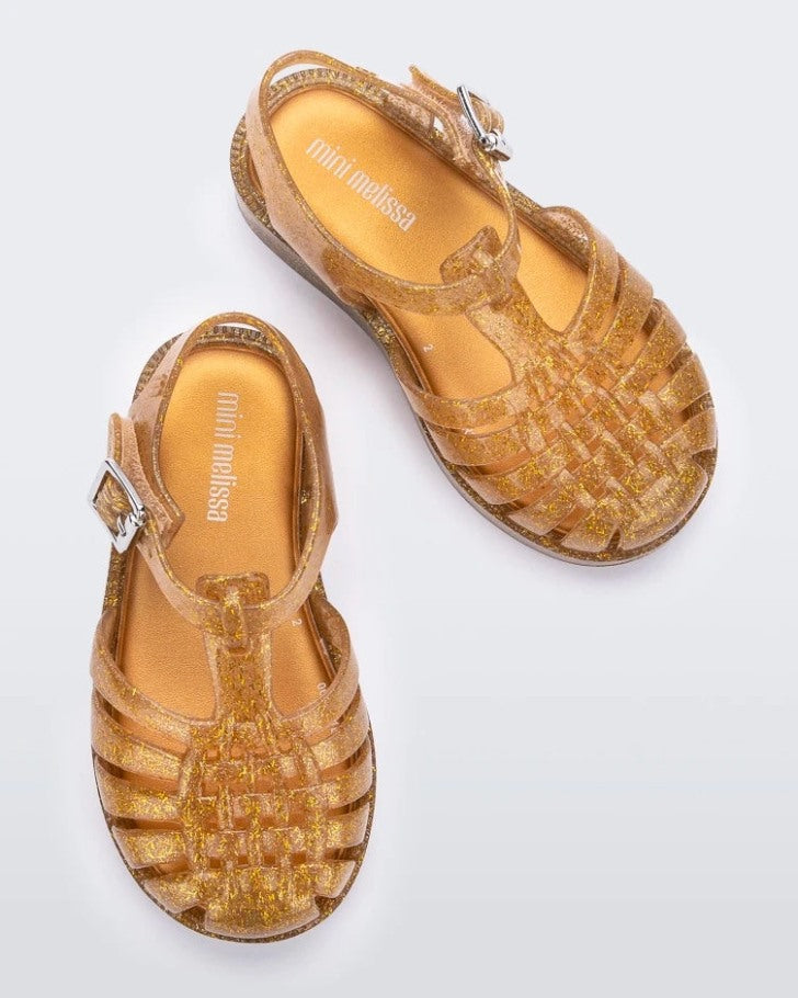 MINI POSSESSION JELLIES GOLD GLITTER (TODDLER SIZES)