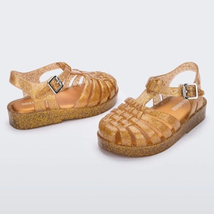 MINI POSSESSION JELLIES GOLD GLITTER (TODDLER SIZES)