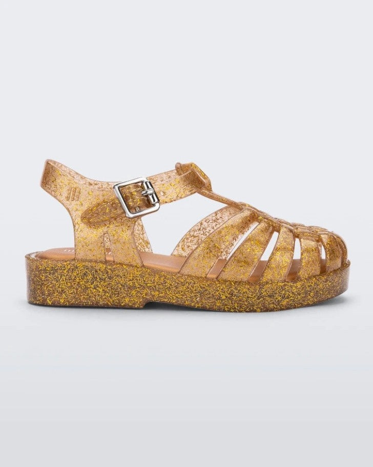 MINI POSSESSION JELLIES GOLD GLITTER (TODDLER SIZES)